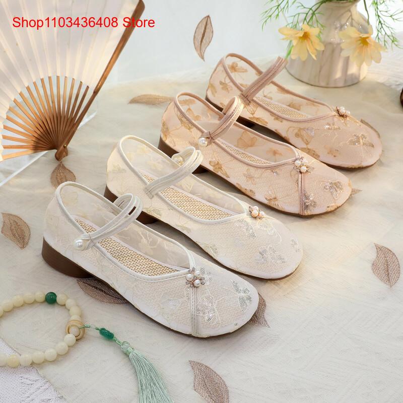 Ethnic Style - Novos Sapatos de Malha com Salto