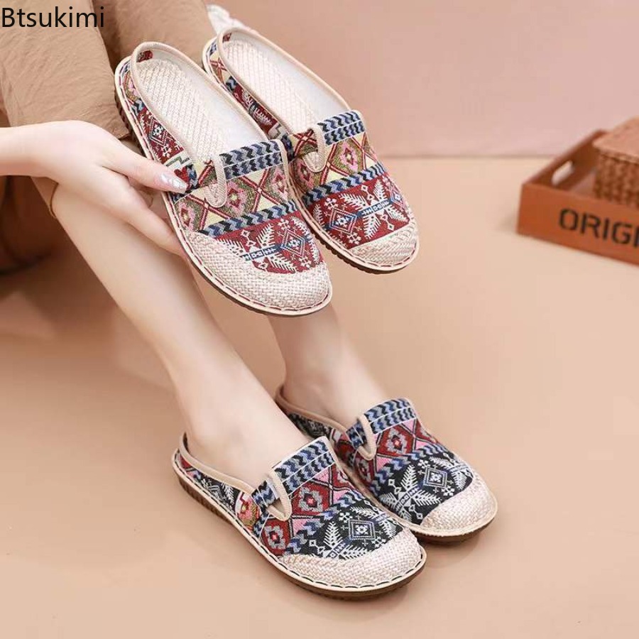 Ethnic Style - Novos Sapatos Femininos de Malha Respirável