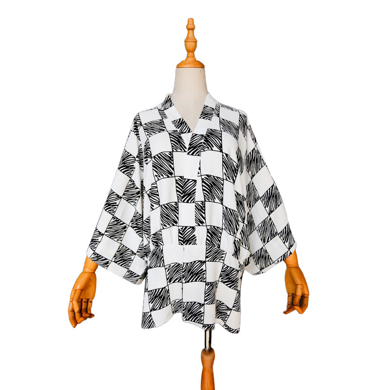 Haori Japanese Jacket - Jaqueta de tecido de penas de