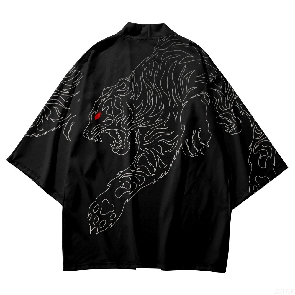 Preto quimono gola aberta masc - Haori Japanese Jacket avaliação e preço
