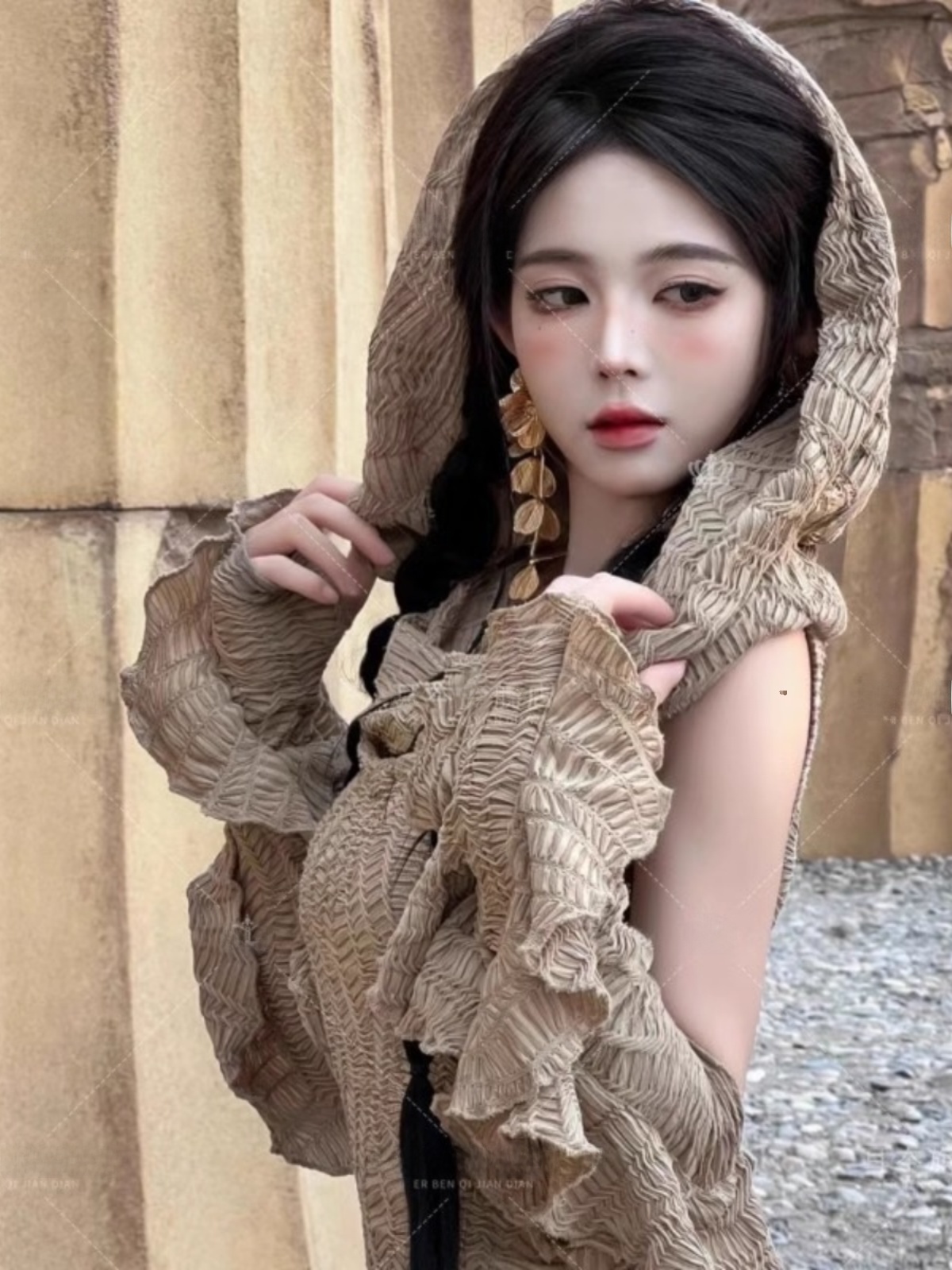 Vestido Longo com Tema Desérti - Ethnic Fashion Photography avaliação e preço